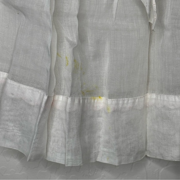 VINTAGE SHEER WHITE COTTON APRON~POCKET~PINK EYELET TRIM~MARGE OF HOLLYWOOD - Picture 4 of 12